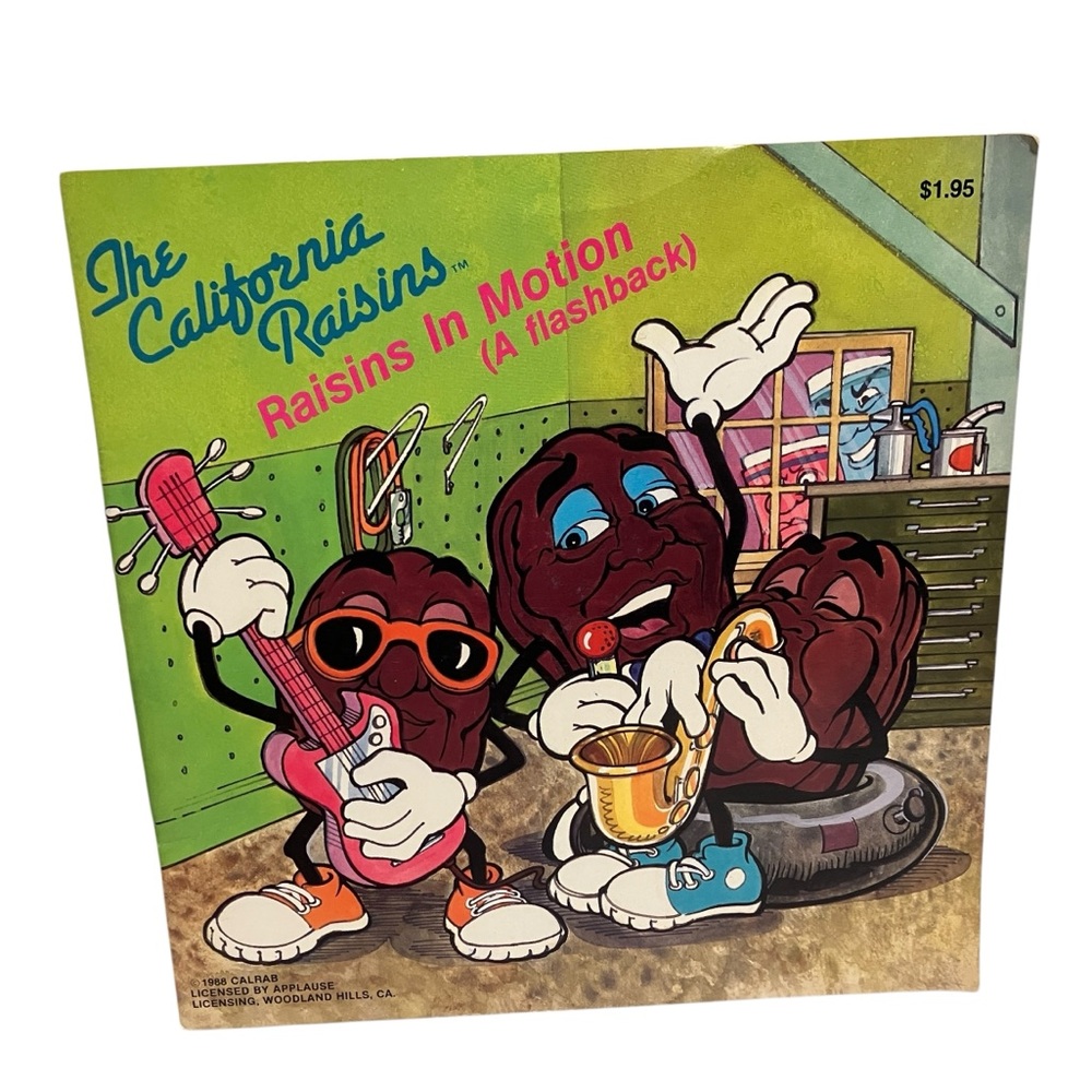 The California Raisins Raisins in Motion A Flashback Paperback Book Vintage 1988